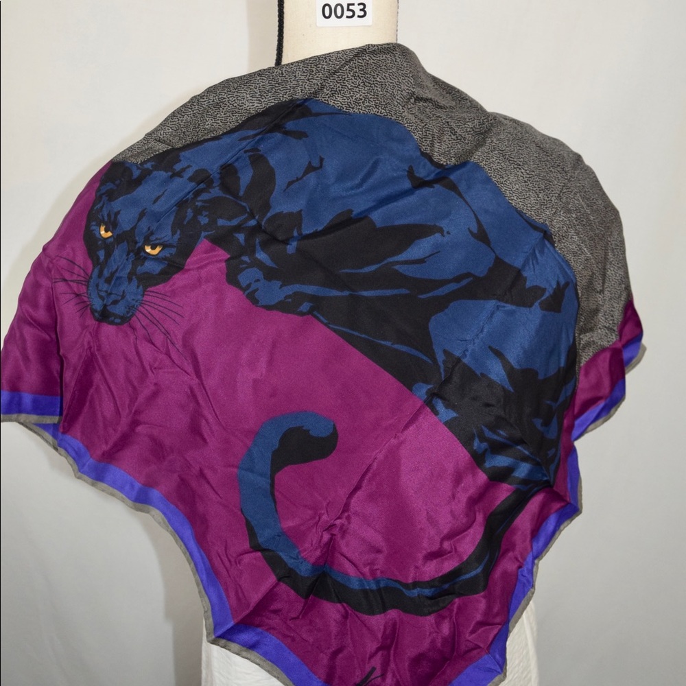 #53. Krizia silk jaguar scarf